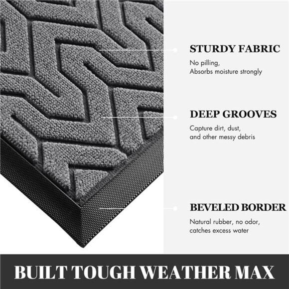 Door Mat, All-Season Outdoor Indoor Sturdy Doormat for Home Entrance Floor - Picture 3 of 7